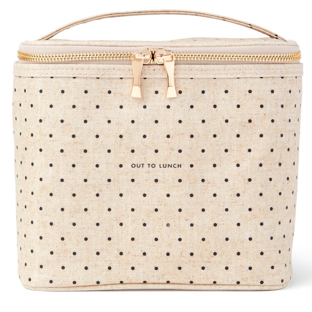 Kate Spade Graphic Out To Lunch Reusable Polka Dot Tote.